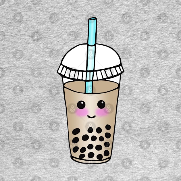 Cute Bubble Tea Happy Kawaii Boba by julieerindesigns